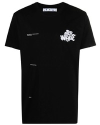 T-shirt à col rond imprimé noir et blanc Off-White