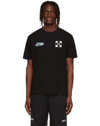 T-shirt à col rond imprimé noir et blanc Off-White