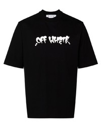 T-shirt à col rond imprimé noir et blanc Off-White