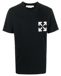 T-shirt à col rond imprimé noir et blanc Off-White