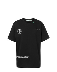 T-shirt à col rond imprimé noir et blanc Off-White