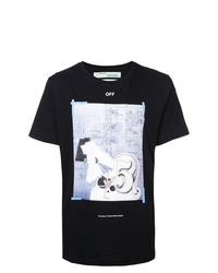 T-shirt à col rond imprimé noir et blanc Off-White