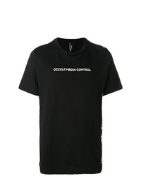 T-shirt à col rond imprimé noir et blanc Omc