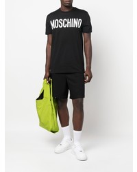 T-shirt à col rond imprimé noir et blanc Moschino