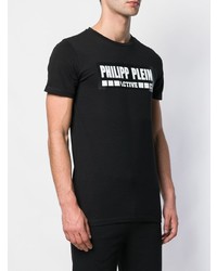 T-shirt à col rond imprimé noir et blanc Philipp Plein