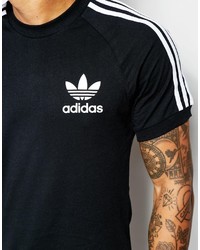 T-shirt à col rond imprimé noir et blanc adidas