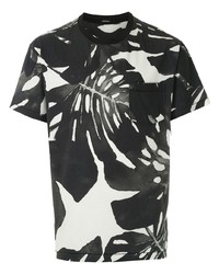 T-shirt à col rond imprimé noir et blanc OSKLEN