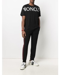 T-shirt à col rond imprimé noir et blanc Moncler