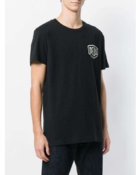 T-shirt à col rond imprimé noir et blanc Deus Ex Machina
