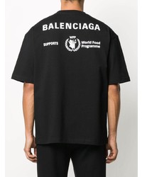 T-shirt à col rond imprimé noir et blanc Balenciaga