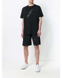 T-shirt à col rond imprimé noir et blanc Givenchy