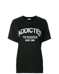 T-shirt à col rond imprimé noir et blanc P.A.R.O.S.H.