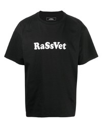 T-shirt à col rond imprimé noir et blanc PACCBET