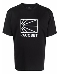 T-shirt à col rond imprimé noir et blanc PACCBET