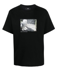 T-shirt à col rond imprimé noir et blanc PACCBET