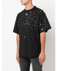 T-shirt à col rond imprimé noir et blanc Converse