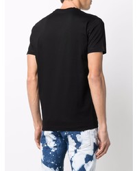 T-shirt à col rond imprimé noir et blanc DSQUARED2