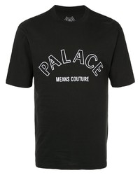 T-shirt à col rond imprimé noir et blanc Palace