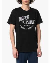 T-shirt à col rond imprimé noir et blanc MAISON KITSUNÉ