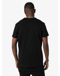 T-shirt à col rond imprimé noir et blanc Balmain