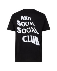T-shirt à col rond imprimé noir et blanc Anti Social Social Club