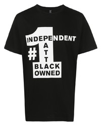 T-shirt à col rond imprimé noir et blanc PATTA