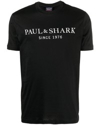 T-shirt à col rond imprimé noir et blanc Paul & Shark