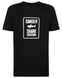 T-shirt à col rond imprimé noir et blanc Paul & Shark