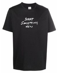 T-shirt à col rond imprimé noir et blanc Paul Smith