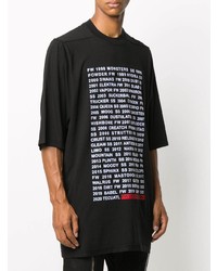 T-shirt à col rond imprimé noir et blanc Rick Owens DRKSHDW