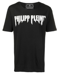 T-shirt à col rond imprimé noir et blanc Philipp Plein