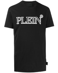 T-shirt à col rond imprimé noir et blanc Philipp Plein