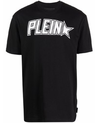 T-shirt à col rond imprimé noir et blanc Philipp Plein