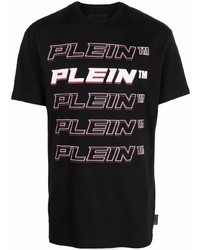 T-shirt à col rond imprimé noir et blanc Philipp Plein