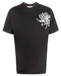 T-shirt à col rond imprimé noir et blanc Philipp Plein