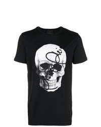 T-shirt à col rond imprimé noir et blanc Philipp Plein