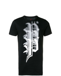 T-shirt à col rond imprimé noir et blanc Philipp Plein