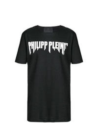 T-shirt à col rond imprimé noir et blanc Philipp Plein