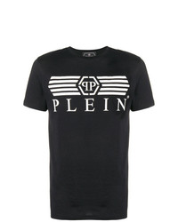 T-shirt à col rond imprimé noir et blanc Philipp Plein