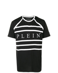 T-shirt à col rond imprimé noir et blanc Philipp Plein