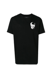 T-shirt à col rond imprimé noir et blanc Philipp Plein