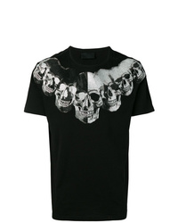 T-shirt à col rond imprimé noir et blanc Philipp Plein