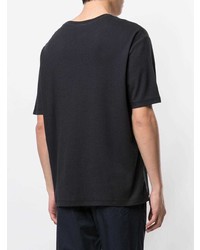 T-shirt à col rond imprimé noir et blanc Emporio Armani