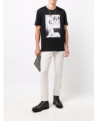 T-shirt à col rond imprimé noir et blanc Limitato