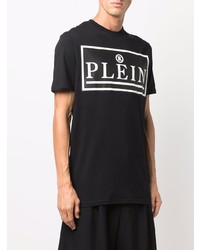 T-shirt à col rond imprimé noir et blanc Philipp Plein