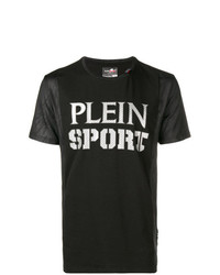 T-shirt à col rond imprimé noir et blanc Plein Sport