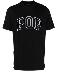T-shirt à col rond imprimé noir et blanc Pop Trading Company