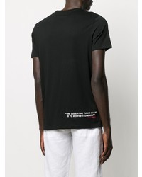 T-shirt à col rond imprimé noir et blanc Karl Lagerfeld