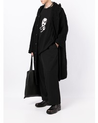 T-shirt à col rond imprimé noir et blanc Yohji Yamamoto