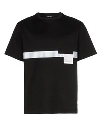 T-shirt à col rond imprimé noir et blanc Portvel